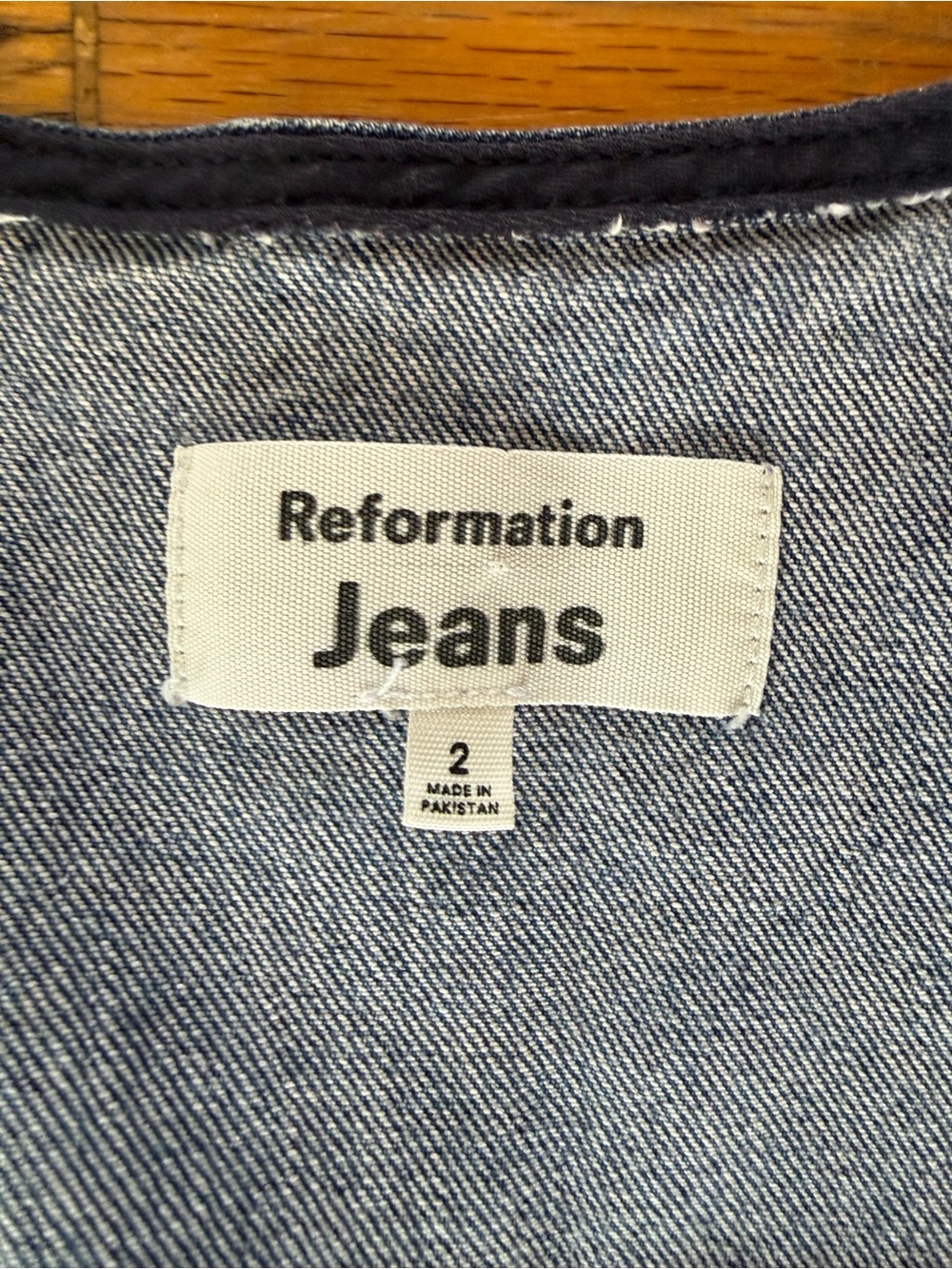 Reformation Calypso Wide Leg Denim Jumpsuit Moonstone - Size 2 - Picture 8 of 13
